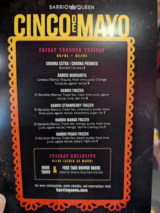 Menu Barrio Queen Tempe - 4