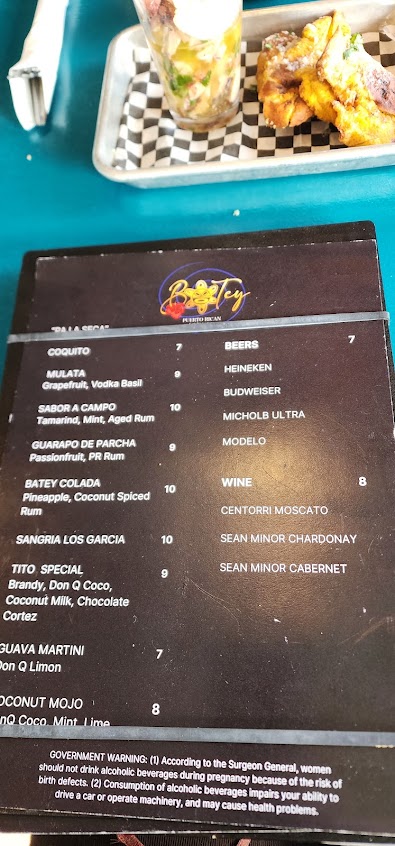 Menu Batey Puerto Rican Gastronomy - 0