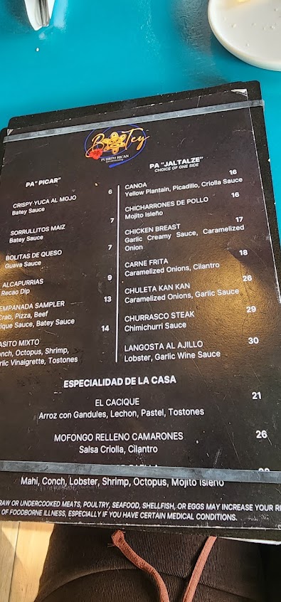 Menu Batey Puerto Rican Gastronomy - 1