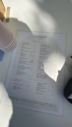 Menu Bathers Coogee - 1