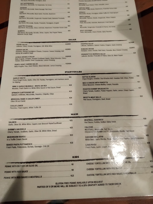 Menu Battle Hill Tavern - 0
