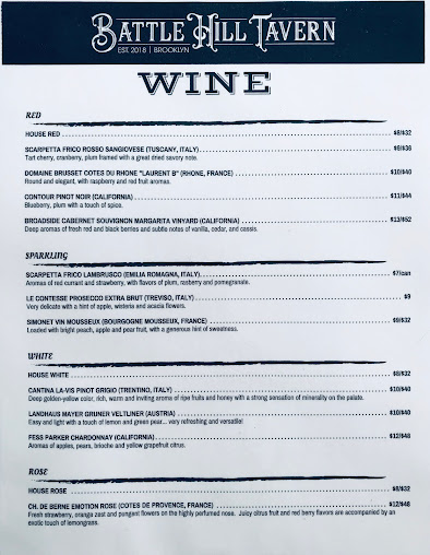 Menu Battle Hill Tavern - 1