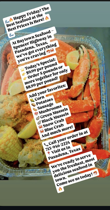 Menu Baytown Seafood Restaurant And Crawfish Headquarters - 1