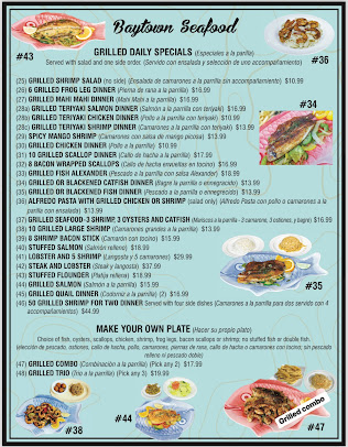 Menu Baytown Seafood Restaurant And Crawfish Headquarters - 6