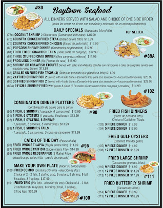 Menu Baytown Seafood Restaurant And Crawfish Headquarters - 7