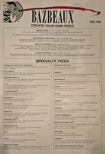 Menu Bazbeaux - 1