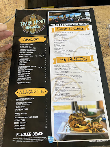 Menu Beach Front Grille - 2