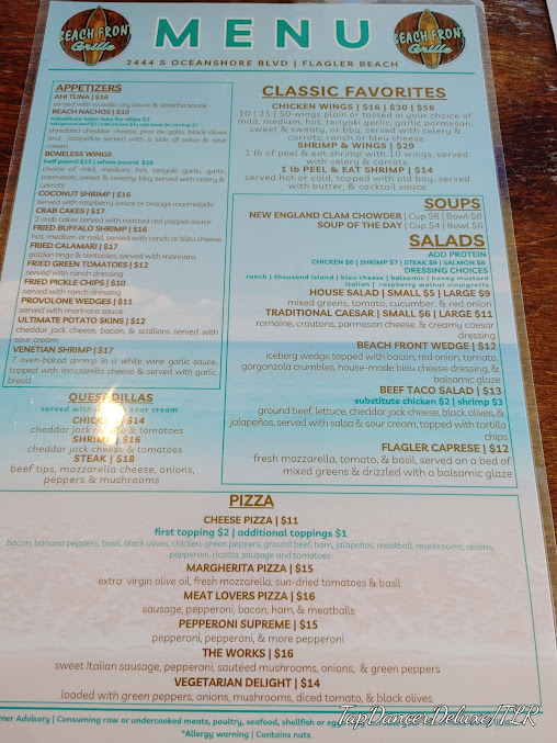 Menu Beach Front Grille - 5
