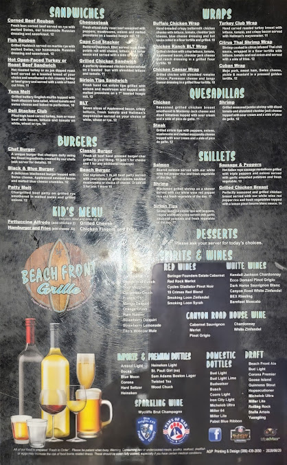 Menu Beach Front Grille - 6