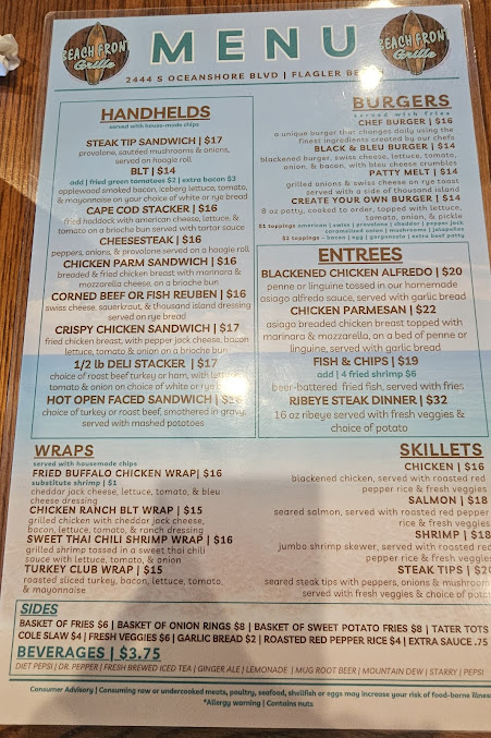Menu Beach Front Grille - 9