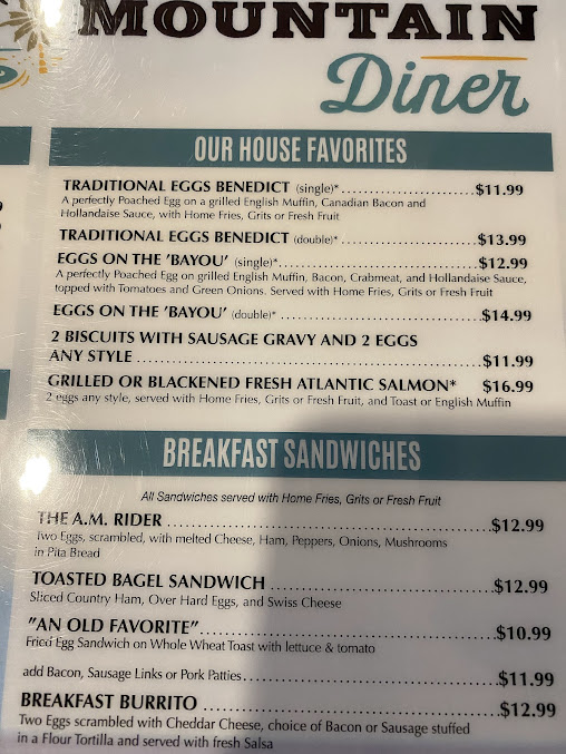 Menu Beach Mountain Diner Waynesville - 4