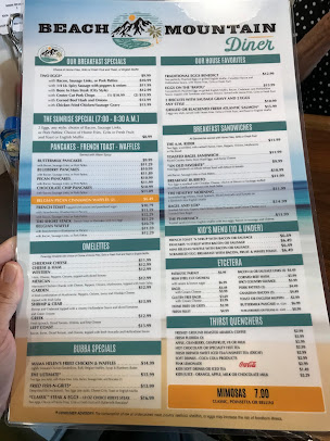 Menu Beach Mountain Diner Waynesville - 7