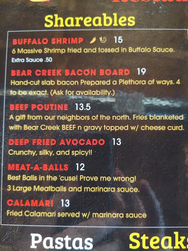 Menu Bear Creek Restaurant Inc - 8