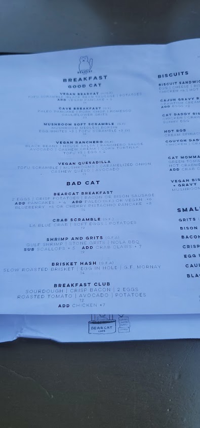 Menu Bearcat Cafe Uptown - 6