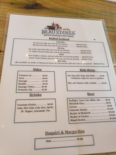Menu Beauxdines - 1