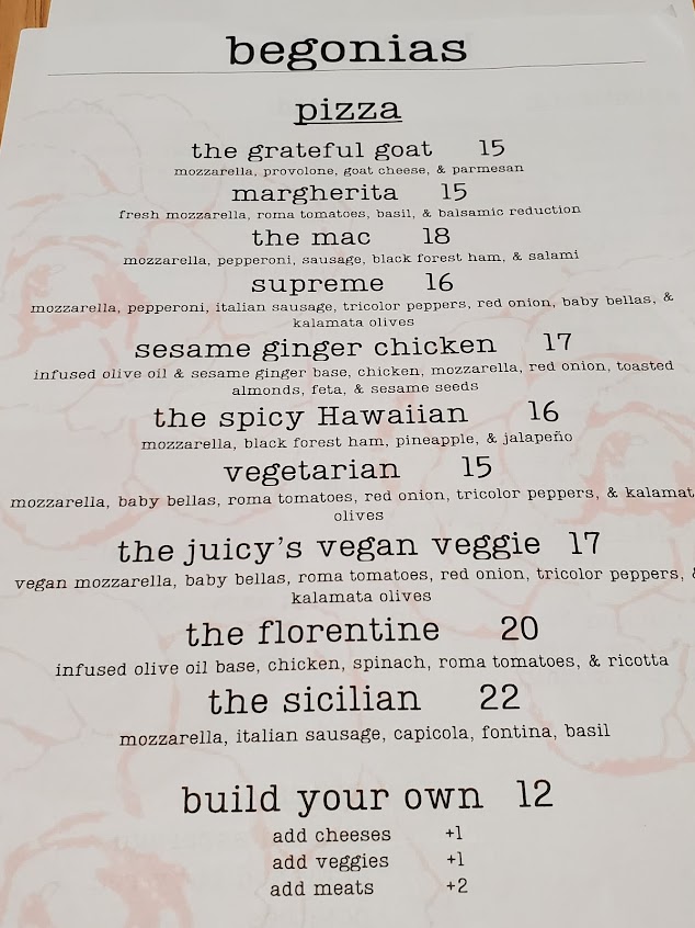 Menu Begonias - 0
