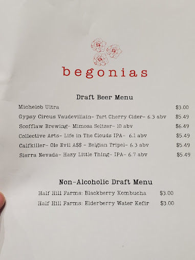 Menu Begonias - 1