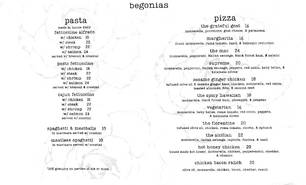 Menu Begonias - 3
