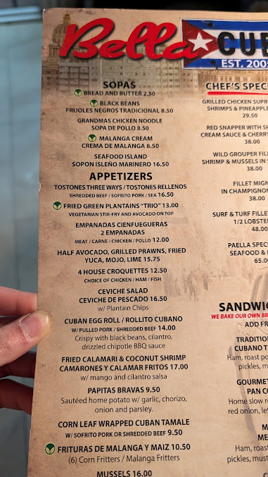 Menu Bella Cuba Restaurant - 1