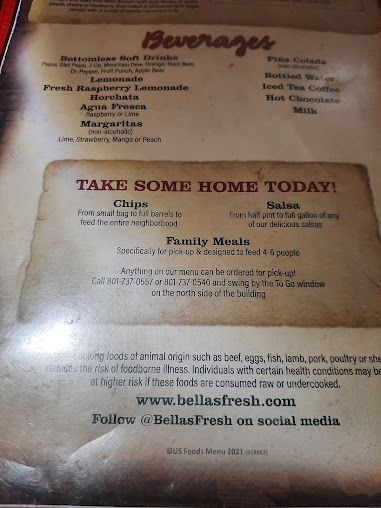 Menu Bellas Fresh Mexican Grill - 6