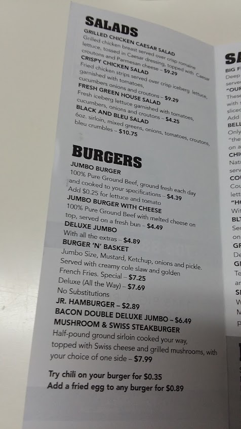 Menu Bells Drive In Restaurant - 0