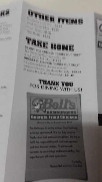 Menu Bells Drive In Restaurant - 1