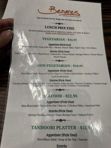 Menu Benares Tribeca Indian Restaurant - 2