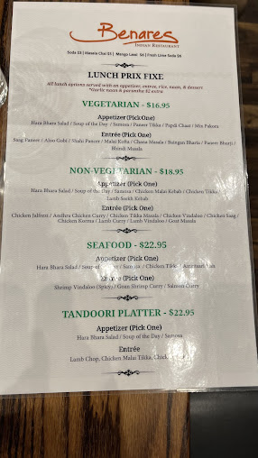 Menu Benares Tribeca Indian Restaurant - 6