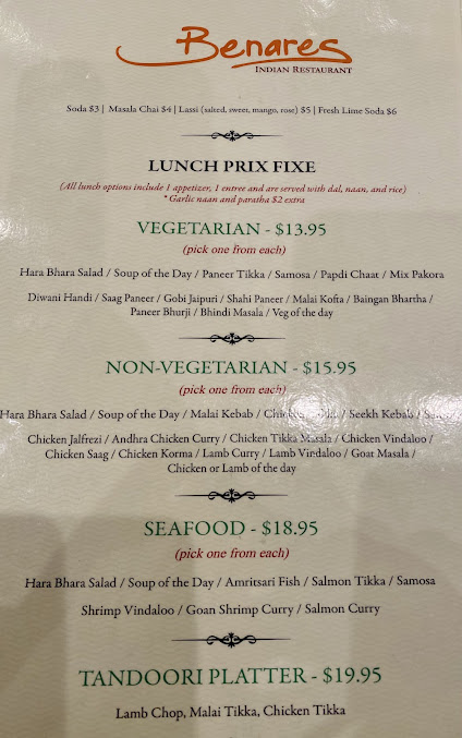 Menu Benares Tribeca Indian Restaurant - 9