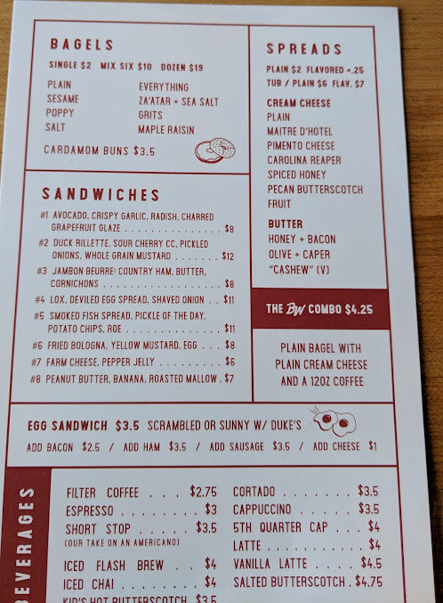 Menu Benchwarmers Bagels - 3
