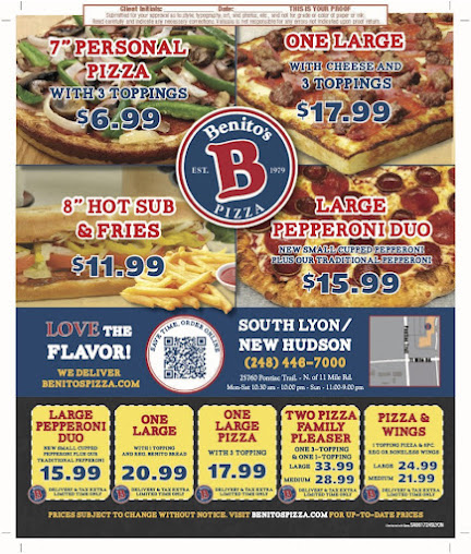 Menu Benitos Pizza South Lyon - 0