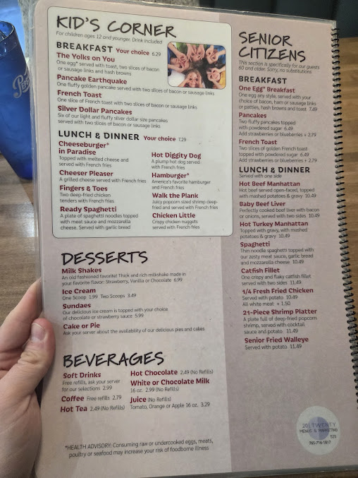 Menu Benjamins Restaurant - 1
