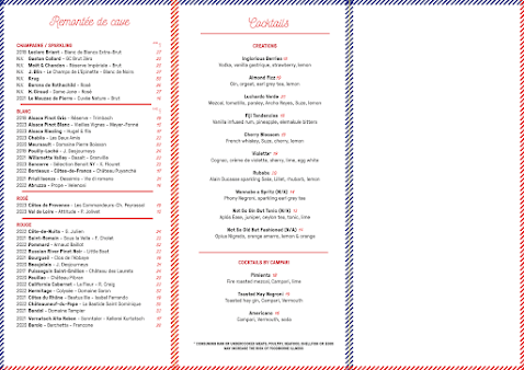 Menu Benoit New York - 1