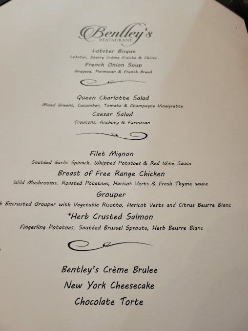 Menu Bentley's Restaurant - 3
