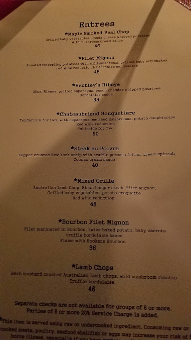 Menu Bentley's Restaurant - 5