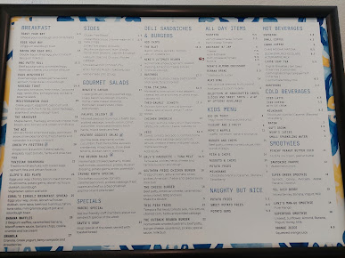 Menu Benzie's Cafe - 1