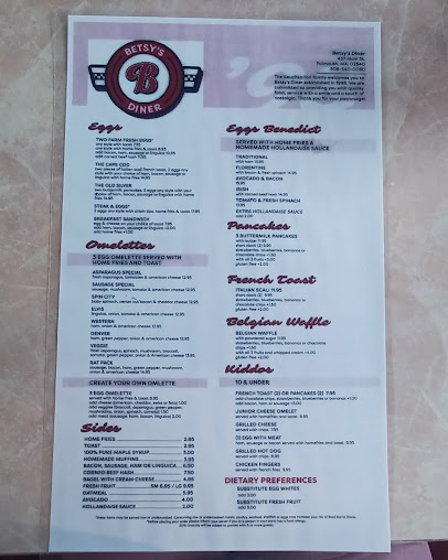 Menu Betsys Diner - 1