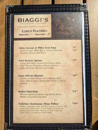 Menu Biaggis Ristorante Italiano - 2