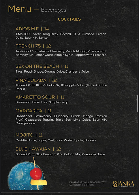 Menu Bianka Restaurants Br - 1