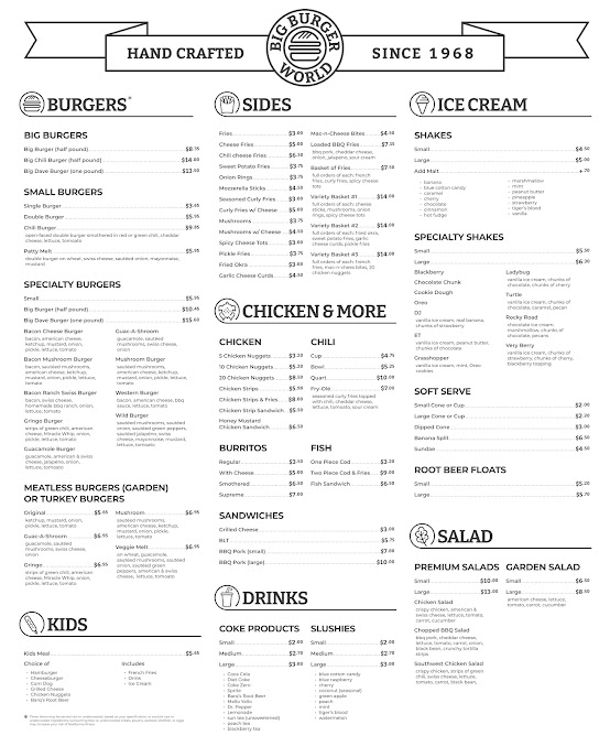 Menu Big Burger World - 9