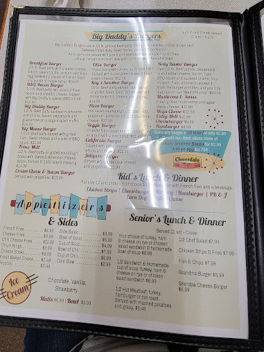 Menu Big Daddys Burgers Shakes - 6