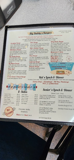 Menu Big Daddys Burgers Shakes - 9