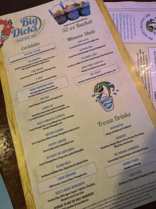Menu Big Dicks Halfway Inn - 2