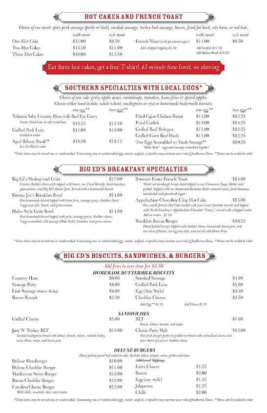 Menu Big Ed's City Market Restaurant - 6