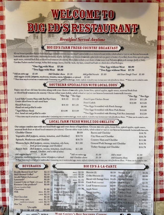 Menu Big Ed's City Market Restaurant - 7