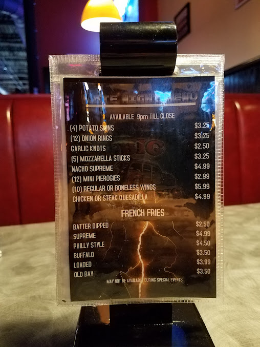 Menu Big Woodys Sports Bar Restaurant - 0