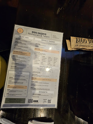 Menu Bigg Daddys Restaurant Tavern - 1