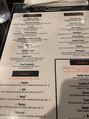 Menu Bigg Daddys Restaurant Tavern - 9