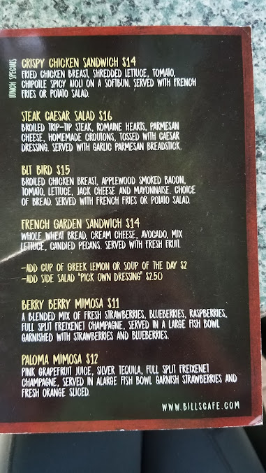 Menu Bills Cafe Newburyking - 2