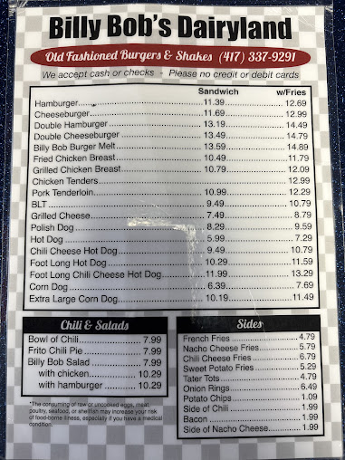 Menu Billy Bobs Dairy Land - 5